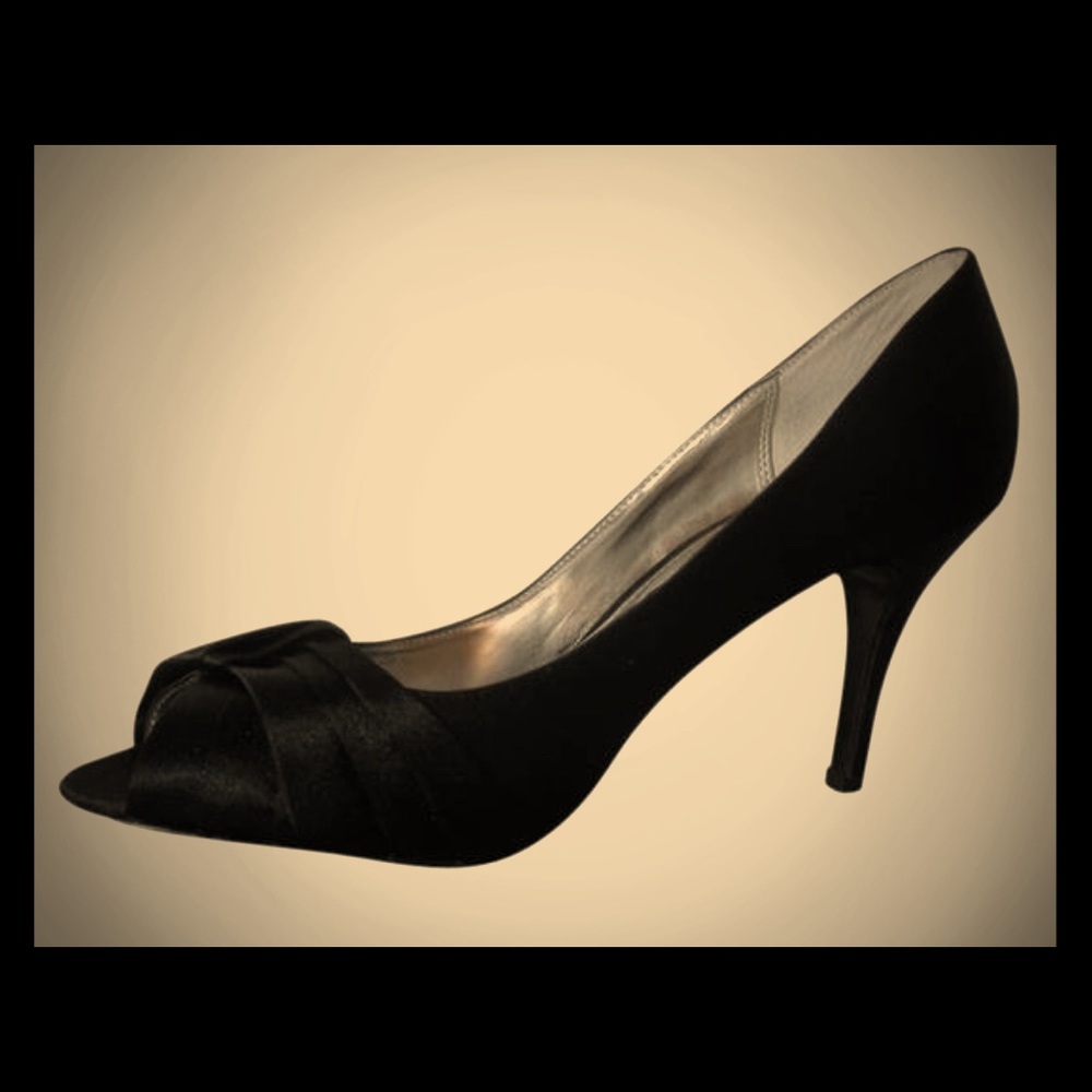 Nina Fultan-YS Black Satin Shoes